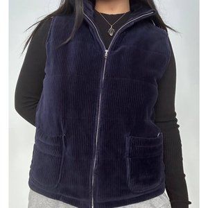 Jones New York Blue Ribbed Velvety Soft Vest Women's Small